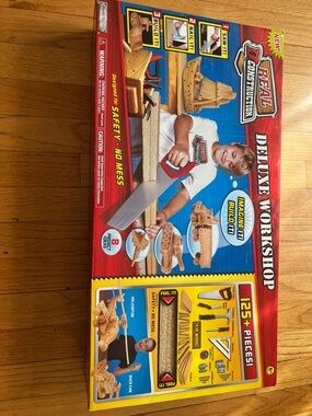 Deluxe Workshop Kids Building Set - Brown Wooden Play Tools